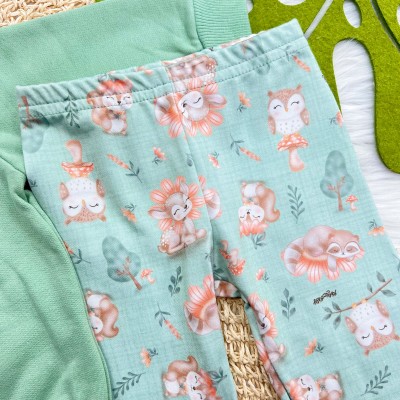 Conj. Casaco Esquilinha na Floresta e Calça Legging - Verde 